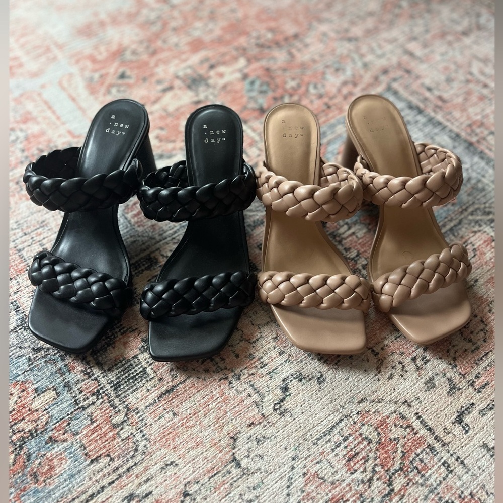 2 pair of A new day Basel Mule Heels